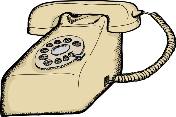 米色的旋转式电话 — 图库矢量图片