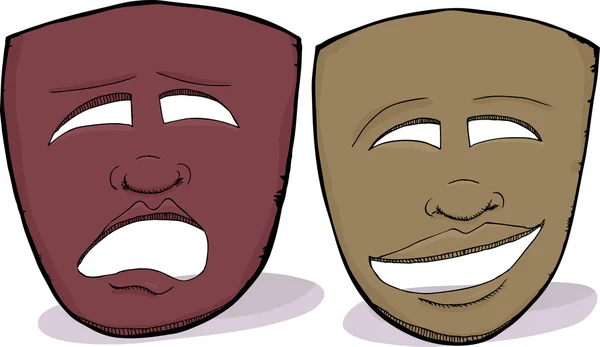 Masques dramatiques africains — Image vectorielle