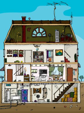 Old House Cross Section clipart
