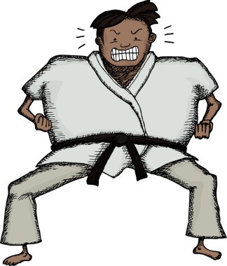 Tough Karate Man clipart