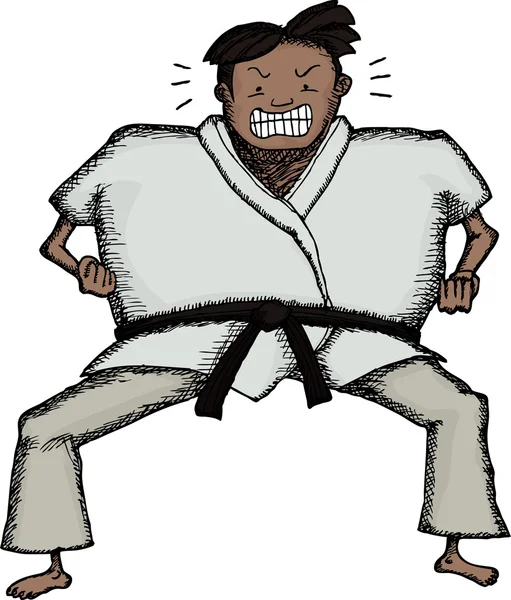 Difícil Karate Man —  Vetores de Stock