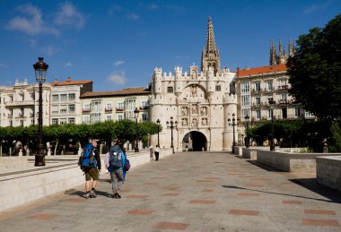 Bridge and Arch of Santa Maria, Burgos. Spain clipart