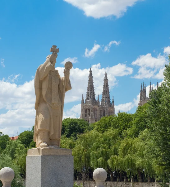Estátua de Jerónimo de Perigord, Burgos. Espanha — Fotografia de Stock