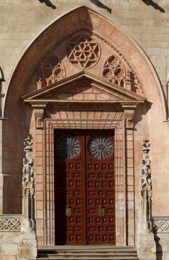 Principal Door in The North Face of Burgos Cathedral. Spain clipart