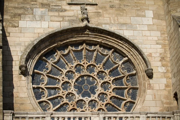 Розетка церкви Сан-Естебан, Burgos. Іспанія — стокове фото