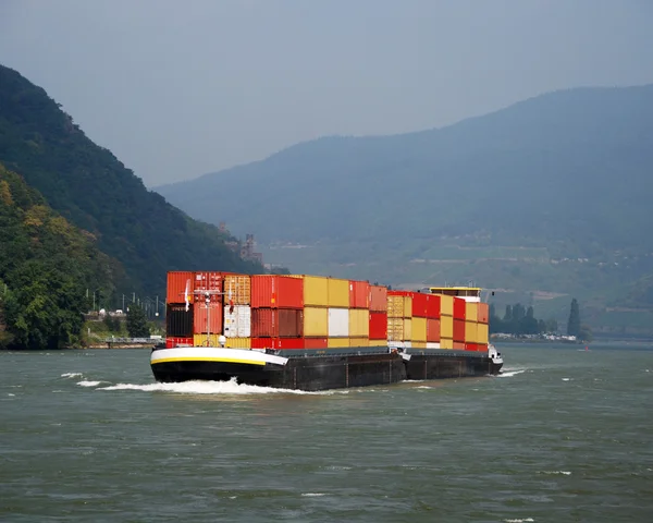 Вантажне судно з контейнерами Стокова Картинка