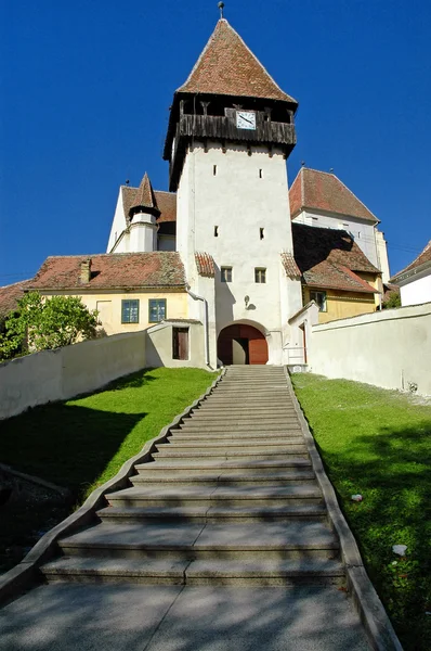 Sächsische Festung und Kirche — Stockfoto