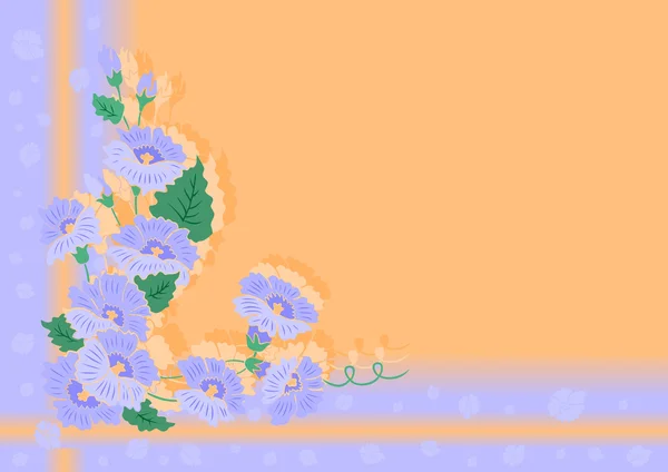 バック グラウンドで抽象的な花コーナー — ストックベクタ
