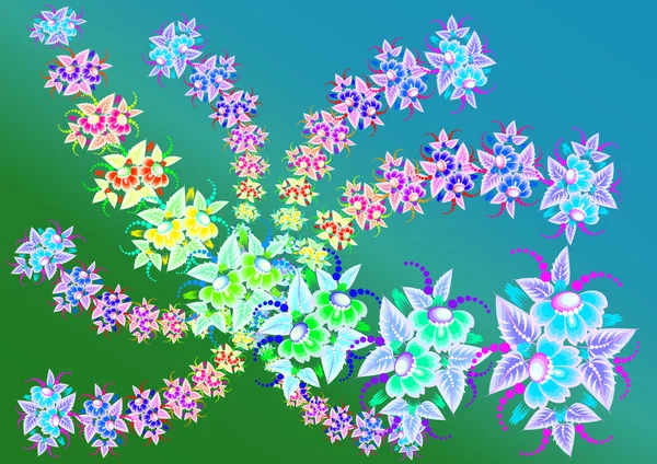 Belles fleurs abstraites avec fond — Image vectorielle