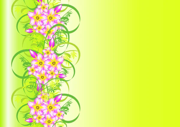 Ornement floral abstrait avec fond — Image vectorielle