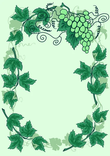 Абстрактна виноградна лоза з рамкою з листя — стоковий вектор