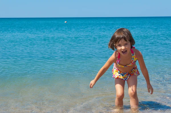 Família verão praia férias com criança — Fotografia de Stock