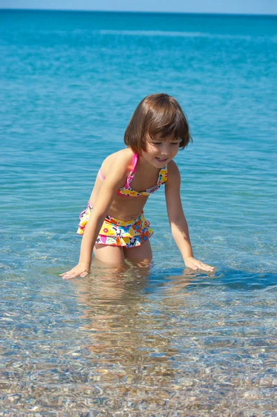 Familie strand zomervakantie met kind — Stockfoto