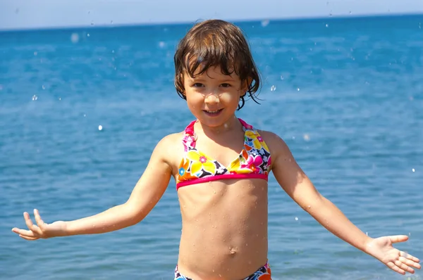 Strandurlaub mit Kind — Stockfoto