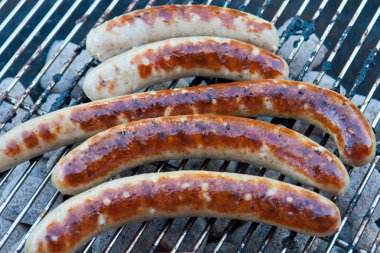 Grilled German sausage hot dog wurst BBQ clipart