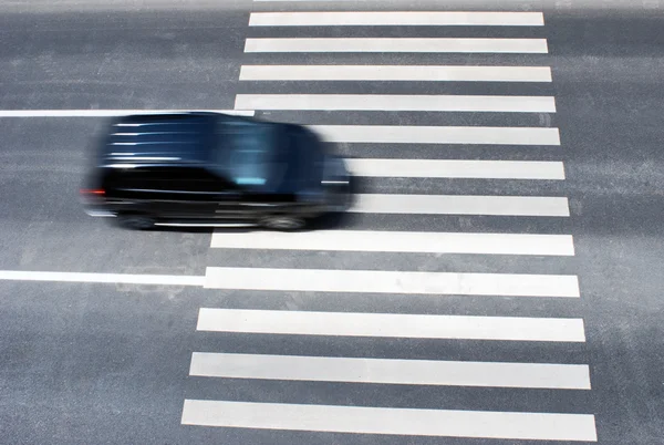 stock image Black car on the crosswalk