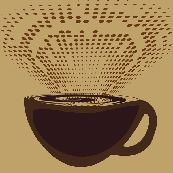 Uma xícara de café e fragrância aromática —  Vetores de Stock