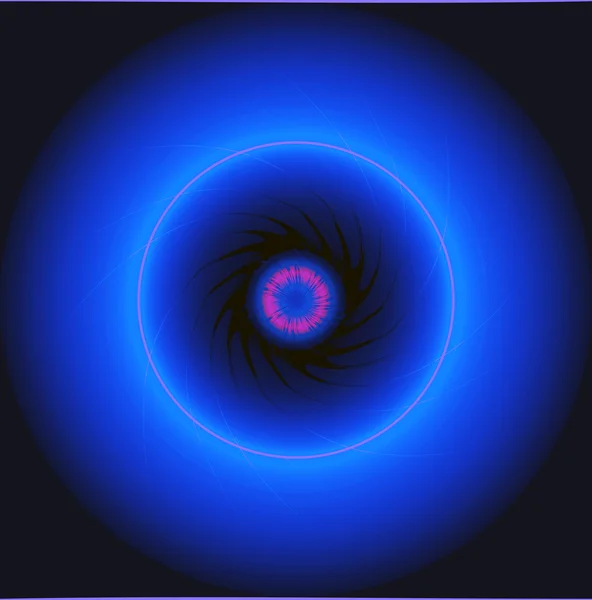 青いネオン輝く円 — ストック写真