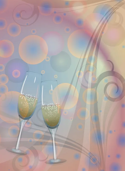 Toast champagne wijn — Stockvector