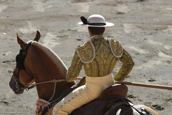 Picador on horseback — Stock Photo, Image