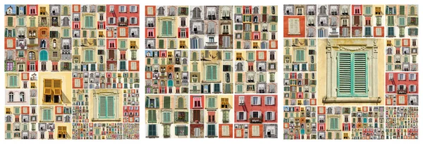 이탈리아에서 많은 창문이 추상 외관 — 스톡 사진