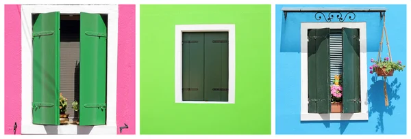 Conjunto com janelas coloridas — Fotografia de Stock