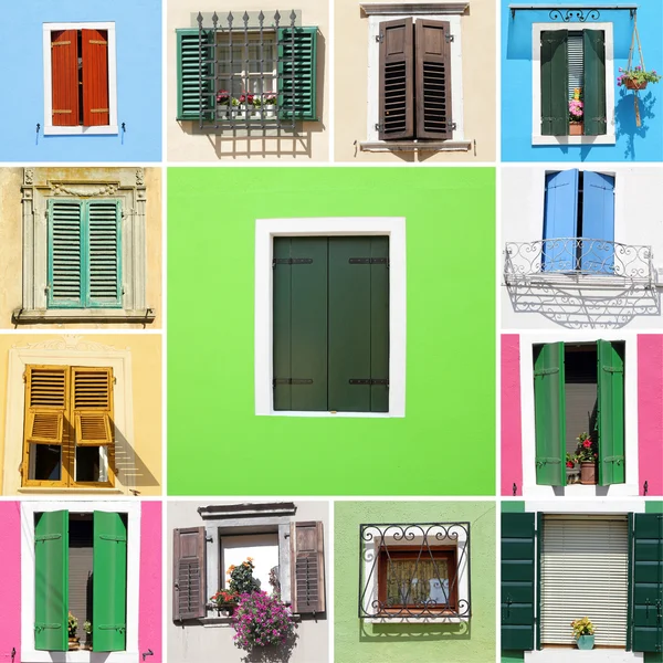 Sunny vivido collage finestra — Foto Stock