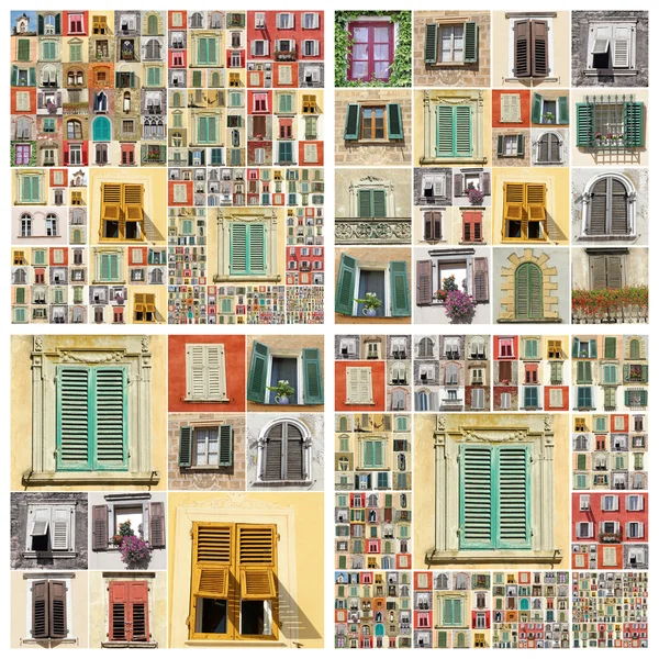 Abstract wall with many windows images — Stock Photo, Image