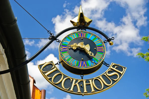 stock image Colorful vintage street clock in Szentendre, Hungary