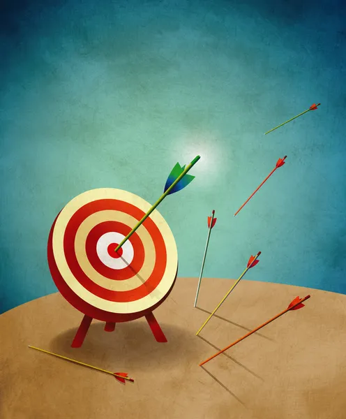 Archery Target with Arrows Illustration — Stock Photo, Image