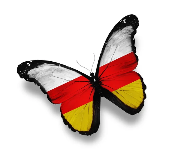 Jižní Osetie vlajky motýl, izolované na bílém — Stock fotografie