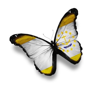 Rhode Island flag butterfly, isolated on white clipart