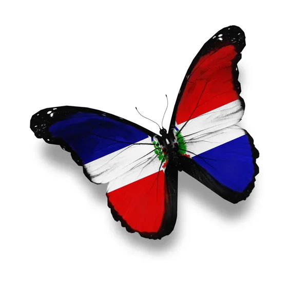 Bandera de República Dominicana mariposa, aislada sobre blanco —  Fotos de Stock