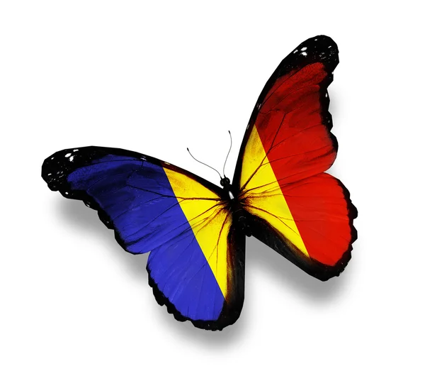 Chad flag butterfly, isolated on white — Stock Photo, Image