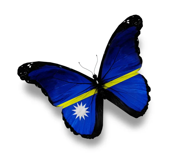 Flag of Nauru butterfly, isolated on white — Stock Photo, Image