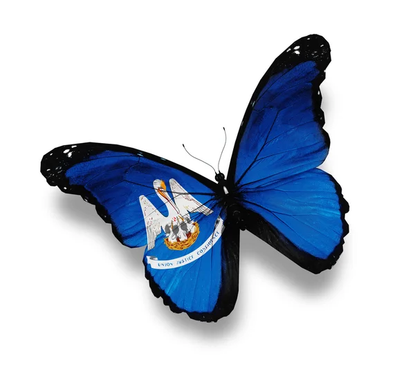 Vlag van louisiana vlinder, geïsoleerd op wit — Stockfoto