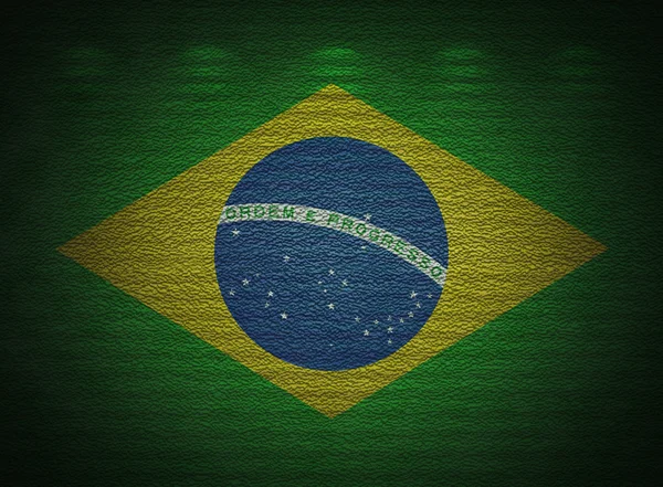 Mur du drapeau brésilien, fond grunge abstrait — Photo