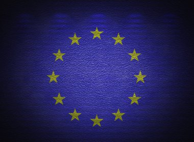 Avrupa Birliği bayrağı duvar, soyut grunge arka plan