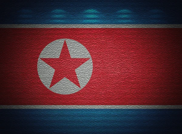 朝鲜国旗墙、 抽象 grunge 背景 — 图库照片