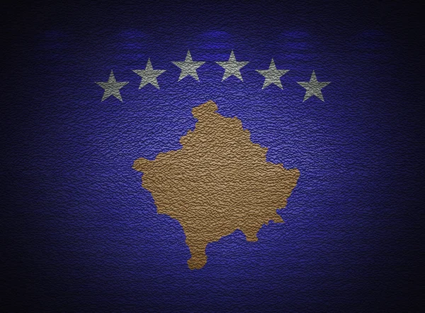 Muro della bandiera del Kosovo, sfondo grunge astratto — Foto Stock