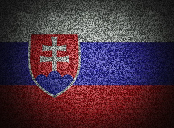 Slovakian flag wall, abstract grunge background — Stock Photo, Image