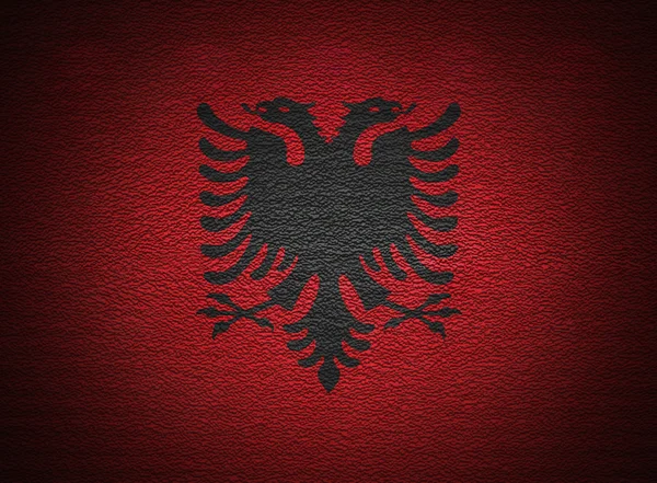 Albánské vlajky zeď, abstraktní grunge pozadí — Stock fotografie
