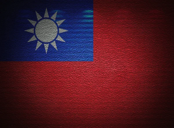 Parete bandiera taiwanese, sfondo grunge astratto — Foto Stock
