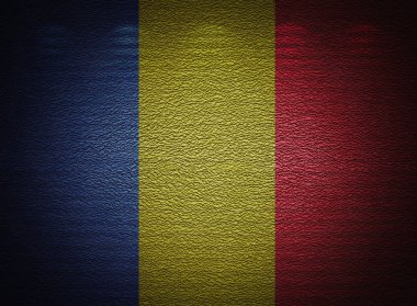 Romanian flag wall, abstract grunge background clipart