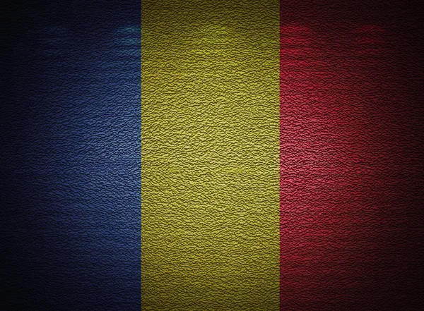 Roemeense vlag muur, abstracte grunge achtergrond — Stockfoto