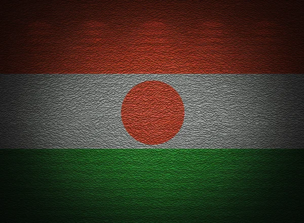 Niger vlag muur, abstracte grunge achtergrond — Stockfoto