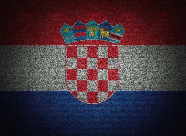 Hırvatistan bayrağı duvar, soyut grunge arka plan — Stok fotoğraf