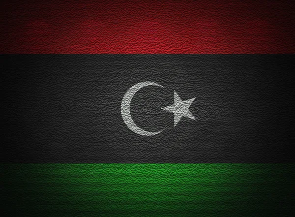 Parede de bandeira líbia, fundo grunge abstrato — Fotografia de Stock