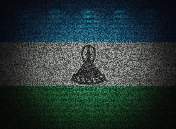 Lesotho bandiera muro, astratto grunge sfondo — Foto Stock