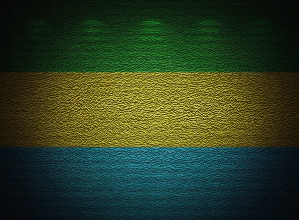 Parede de bandeira gabonesa, fundo grunge abstrato — Fotografia de Stock